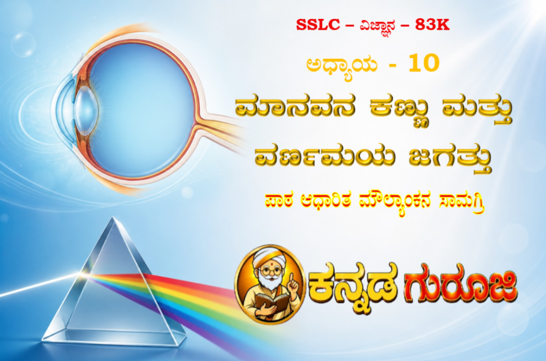 ಕರ್ನಾಟಕ SSLC ವಿಜ್ಞಾನ ಅಧ್ಯಾಯ 10 | ಮಾನವನ ಕಣ್ಣು ಮತ್ತು ವರ್ಣಮಯ ಜಗತ್ತು | LBA ನೋಟ್ಸ್ ಮತ್ತು ಸ್ಟಡಿ ಗೈಡ್